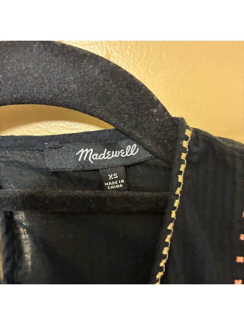 Madewell Sleeveless Boho Blouse Women’s XS Black Textured Top - Picture 7 of 8